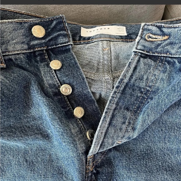 ‼️ Topshop Petite 24 Dad Straight Leg medium.light washed distressed jean!! - Picture 7 of 16
